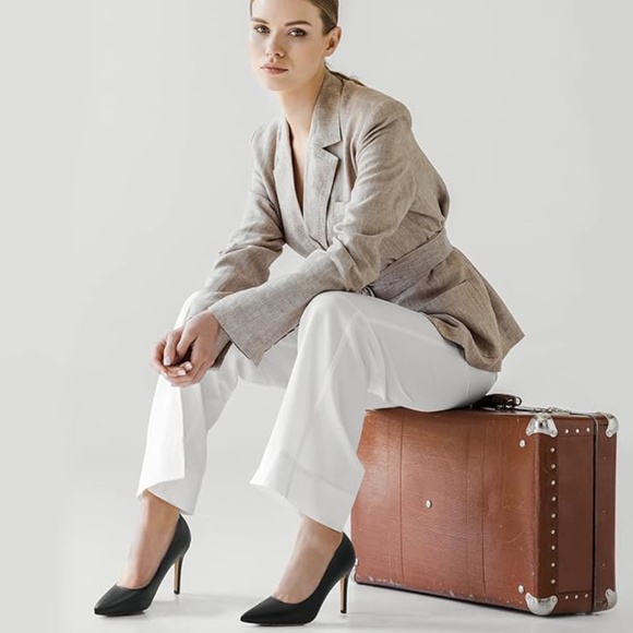 Women's Closed Pointed Toe Dress High Heels - Picture 2 of 8